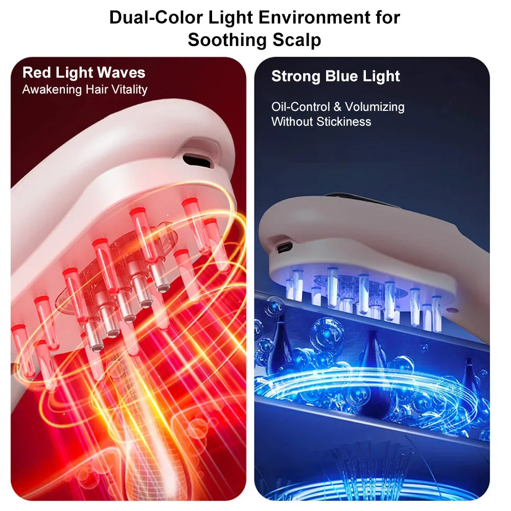 Scalp Massager Electric Head Massager Device Bred Light Therapy Vibration Hair Scalp Massage Comb Hair Comb Device Head Brush