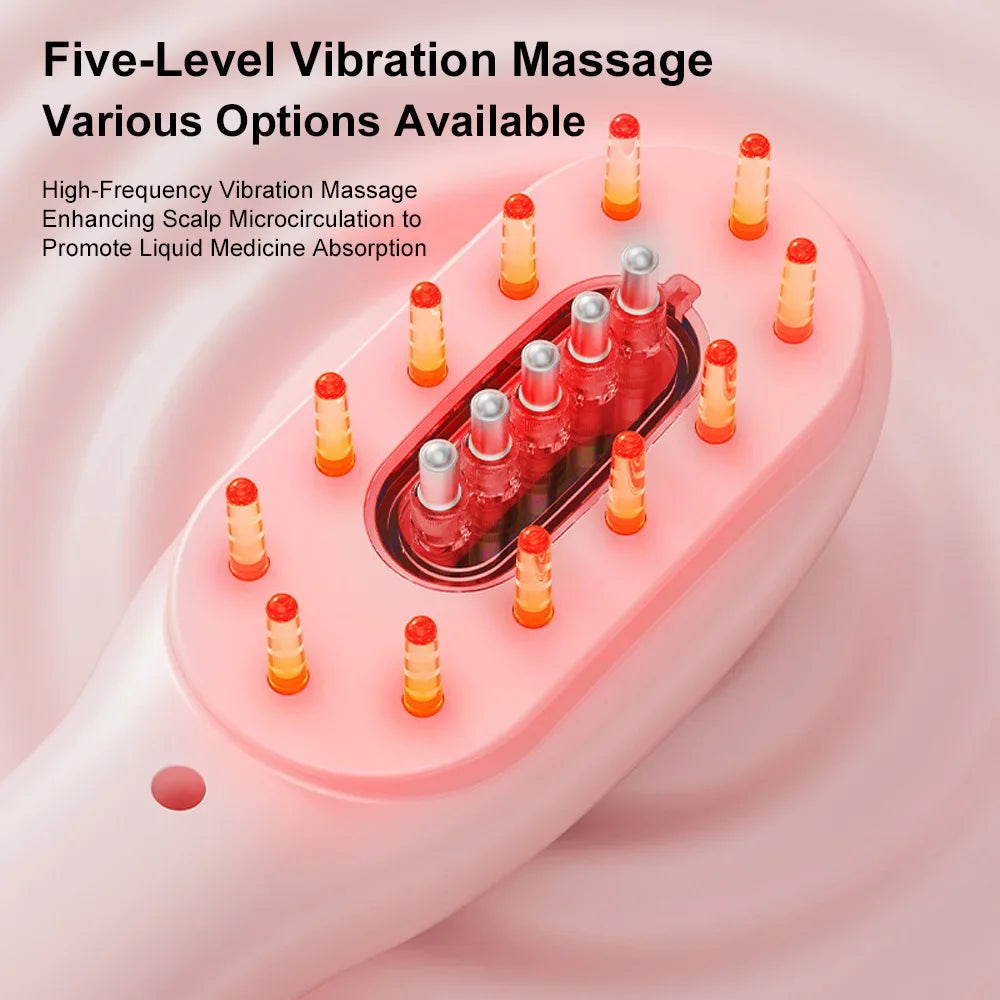 Scalp Massager Electric Head Massager Device Bred Light Therapy Vibration Hair Scalp Massage Comb Hair Comb Device Head Brush