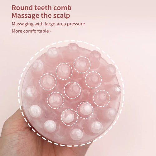 1pc Head Round Disk Massage Comb Resin Head Meridian Comb for Hair Care and Meridian Massage Hair Care Comb