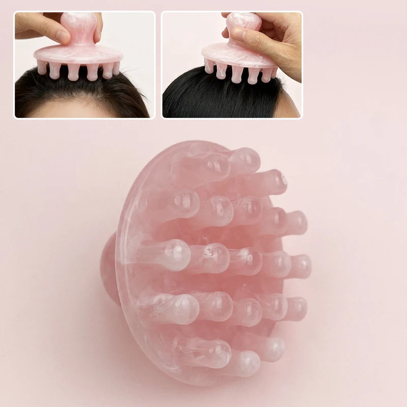 1pc Head Round Disk Massage Comb Resin Head Meridian Comb for Hair Care and Meridian Massage Hair Care Comb