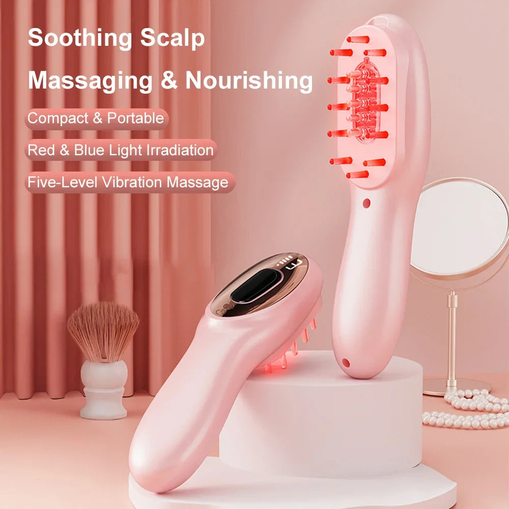 Scalp Massager Electric Head Massager Device Bred Light Therapy Vibration Hair Scalp Massage Comb Hair Comb Device Head Brush