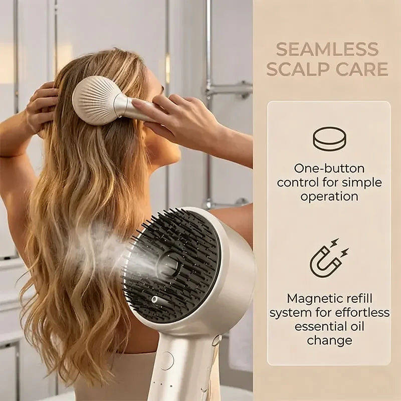 Electric Head Massage Vibratings Spray Comb Meridian Massager Hair Growth Scalp Brush Cordless Nourishing Scalp Applicator