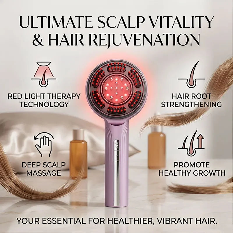 Electric EMS Scalp Massager Comb Red Light Therapy Hair Growth Massage Brush Anti Hair Loss Liquid Applicator Hair Care Styling