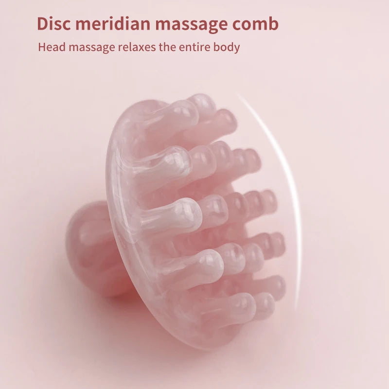 1pc Head Round Disk Massage Comb Resin Head Meridian Comb for Hair Care and Meridian Massage Hair Care Comb