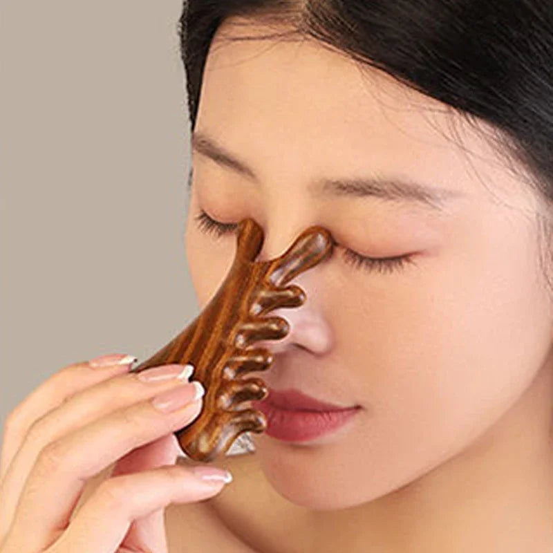 Neck Facial Head Body Massager No Battery Manual Massage Tool Meridian Scalp 4-in-1 Comb Massage Acupoint Nose Scraper